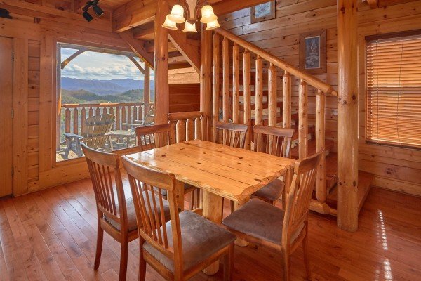 Dining for 6 at Million Dollar View, a 2 bedroom cabin rental located in Pigeon Forge